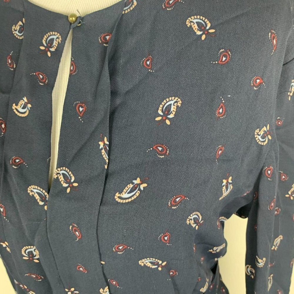 Noa Noa Womens Dress Blue Size 34 Small Long Sleeve Belted Round Neck - Picture 3 of 9